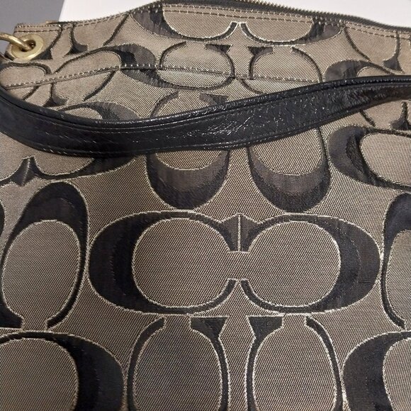 Coach Poppy Signature First Generation Purse Black and Gold - Picture 4 of 13